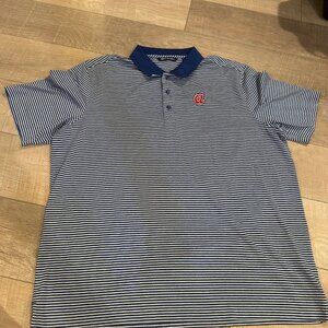 CUTTER & BUCK MENS BLUE ATLANTA BRAVE DRI FIT GOLF POLO SHIRT